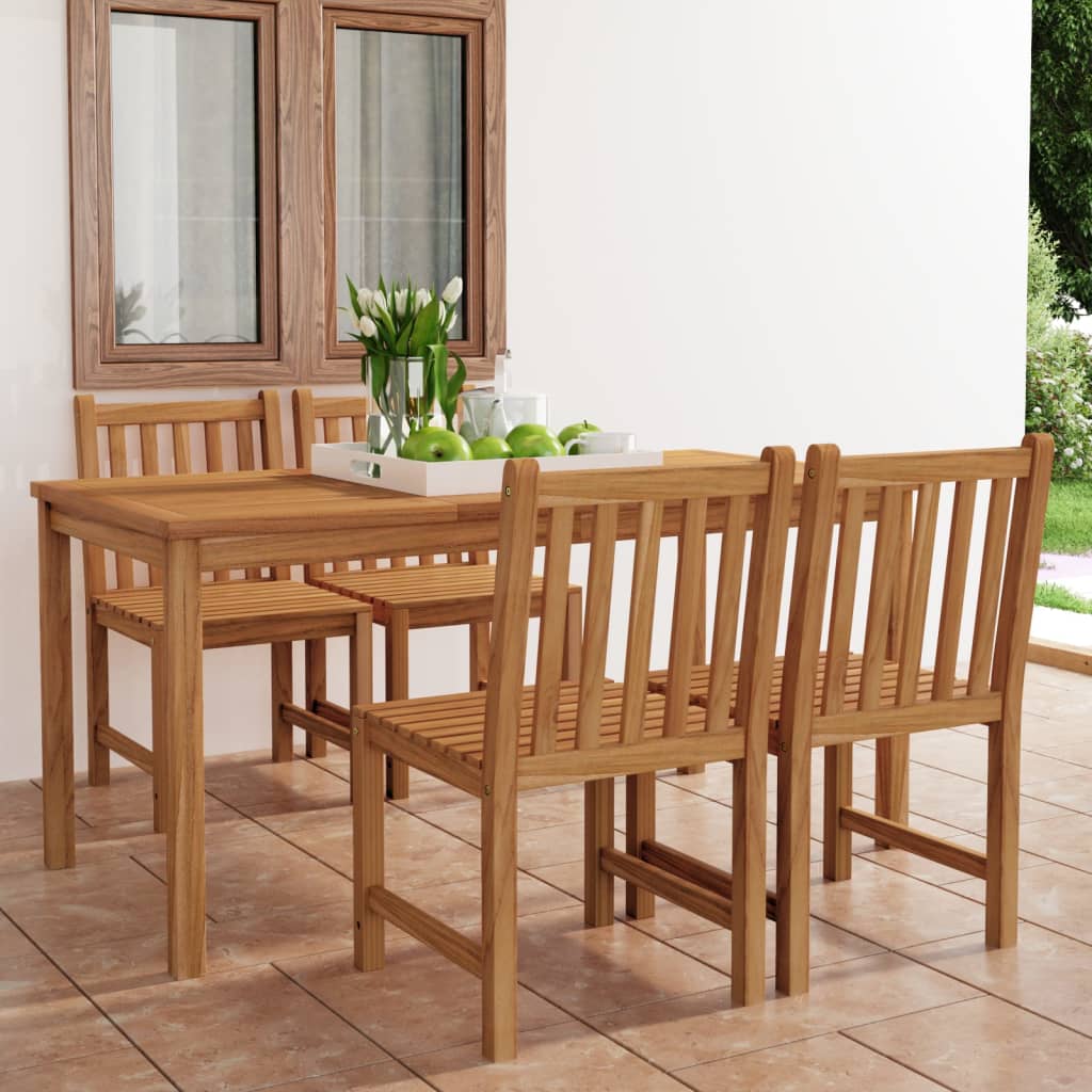 vidaXL Garden Dinings Set | Teak | Solid Teak Wood | Medium | Durable