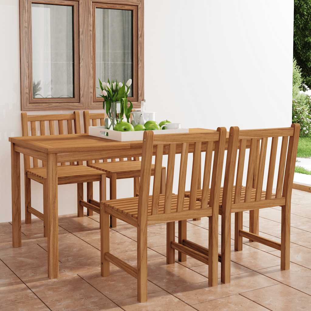 vidaXL Garden Dinings Set | Teak | Solid Teak Wood | Medium | Durable