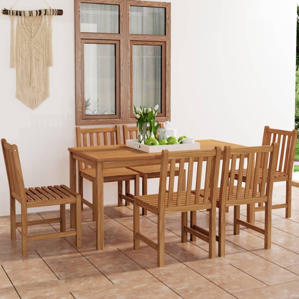 vidaXL Garden Dining Set | Warm Brown | Solid Teak Wood | Standard | Durable