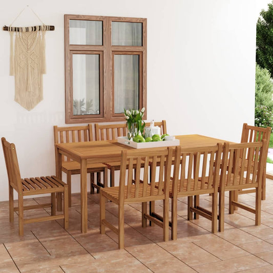 vidaXL 9 Piece Garden Dining Set 180x90 cm Solid Teak Wood