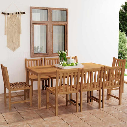 vidaXL 9 Piece Garden Dining Set 180x90 cm Solid Teak Wood