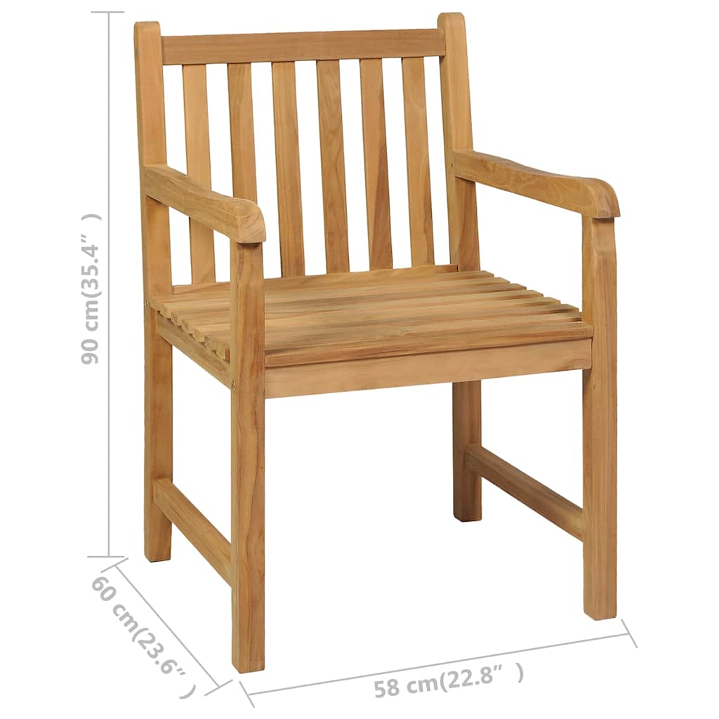 vidaXL 7 Piece Garden Dining Set 180x90 cm Solid Teak Wood