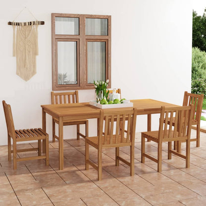 vidaXL Garden Dining Set | Natural Teak | Large | Seats 7 | Rectangular