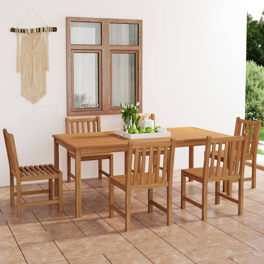 vidaXL Garden Dining Set | Natural Teak | Large | Seats 7 | Rectangular