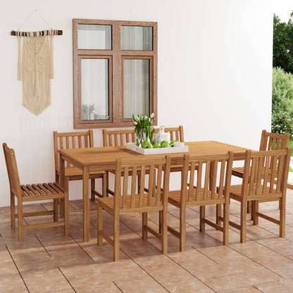 vidaXL Garden Dinings Set | Warm Brown | Solid Teak Wood | Large |  Durable
