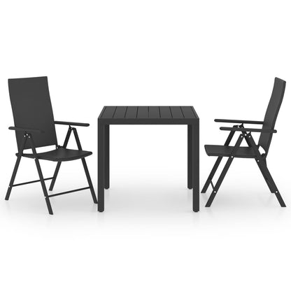 vidaXL Dining Set | Black | Aluminium, PE Rattan, WPC | Medium | Foldable