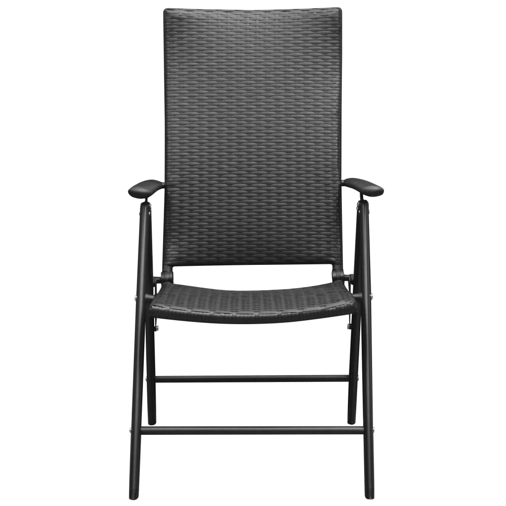 vidaXL Dining Set | Black | Aluminium, PE Rattan, WPC | Medium | Foldable