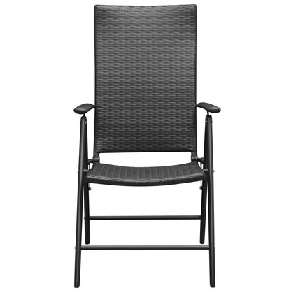 vidaXL Dining Set | Black | Aluminium, PE Rattan, WPC | Medium | Foldable