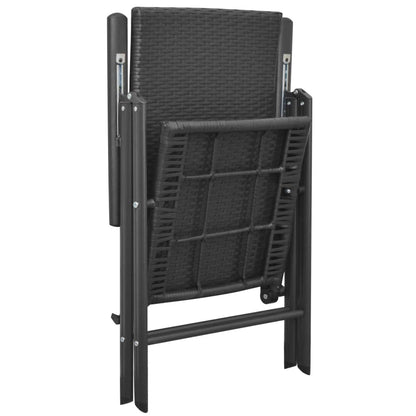 vidaXL Dining Set | Black | Aluminium, PE Rattan, WPC | Medium | Foldable
