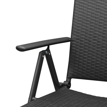 vidaXL Dining Set | Black | Aluminium, PE Rattan, WPC | Medium | Foldable