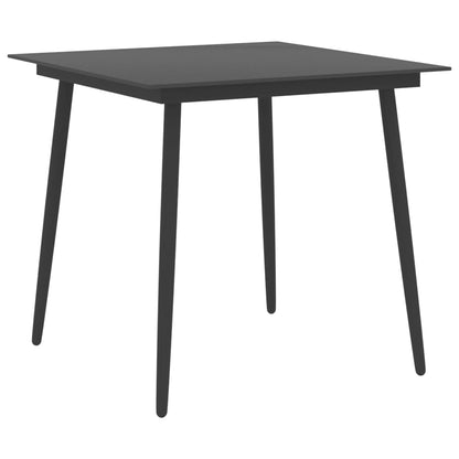 vidaXL Dining Set | Black | PE Rattan | Standard | Adjustable Armrests