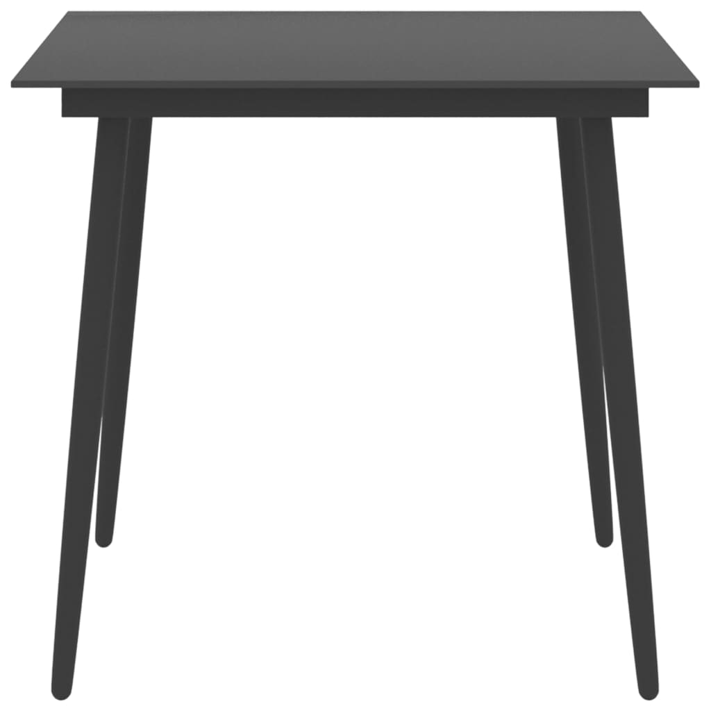 vidaXL Dining Set | Black | PE Rattan | Standard | Adjustable Armrests