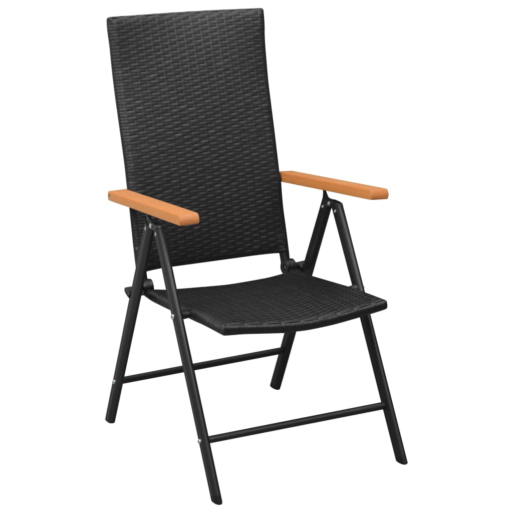 vidaXL Dining Set | Black and Brown | PE Rattan, WPC, Aluminium | Medium