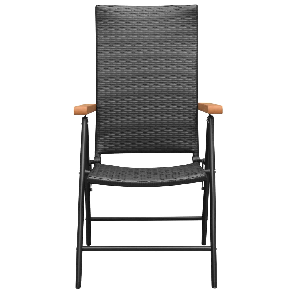 vidaXL Dining Set | Black and Brown | PE Rattan, WPC, Aluminium | Medium