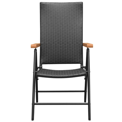vidaXL Dining Set | Black and Brown | PE Rattan, WPC, Aluminium | Medium