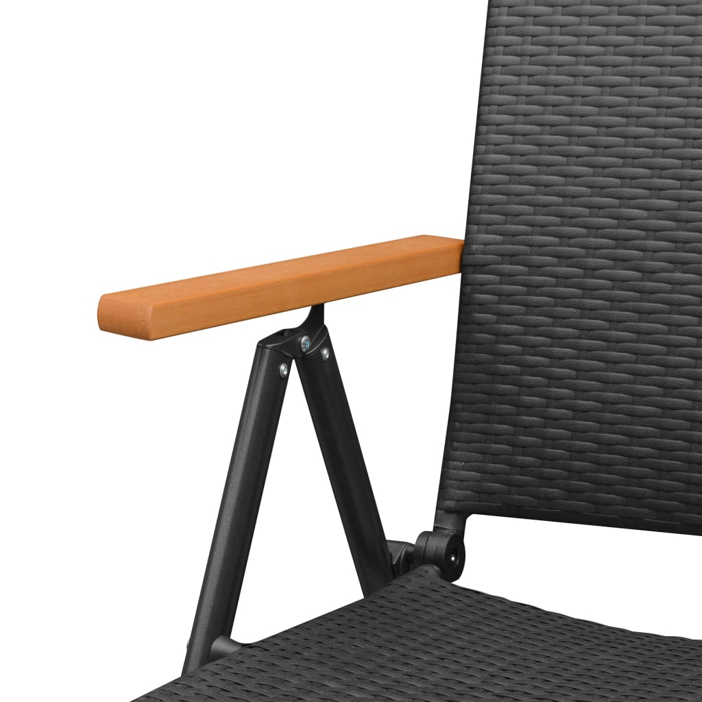 vidaXL Dining Set | Black and Brown | PE Rattan, WPC, Aluminium | Medium