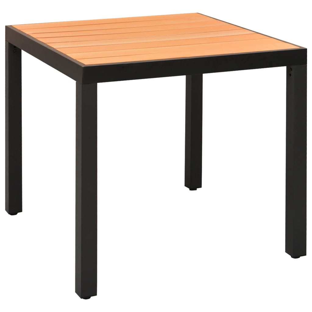 vidaXL Dining Set | Black and Brown | PE Rattan, WPC, Aluminium | Medium
