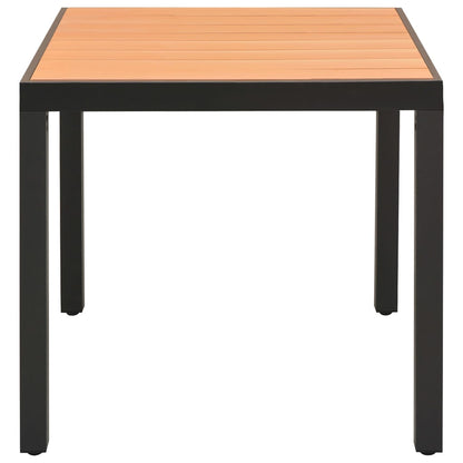 vidaXL Dining Set | Black and Brown | PE Rattan, WPC, Aluminium | Medium