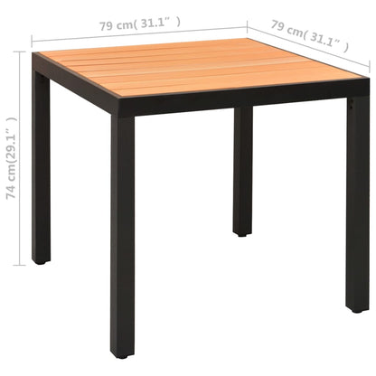 vidaXL Dining Set | Black and Brown | PE Rattan, WPC, Aluminium | Medium
