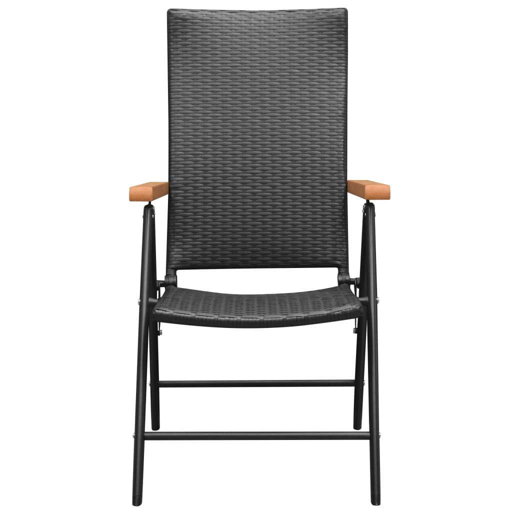 vidaXL Dining Set | Black, Brown | PE rattan, WPC, aluminium | Small