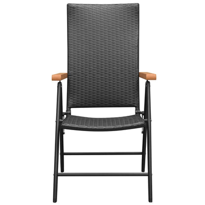 vidaXL Dining Set | Black, Brown | PE rattan, WPC, aluminium | Small
