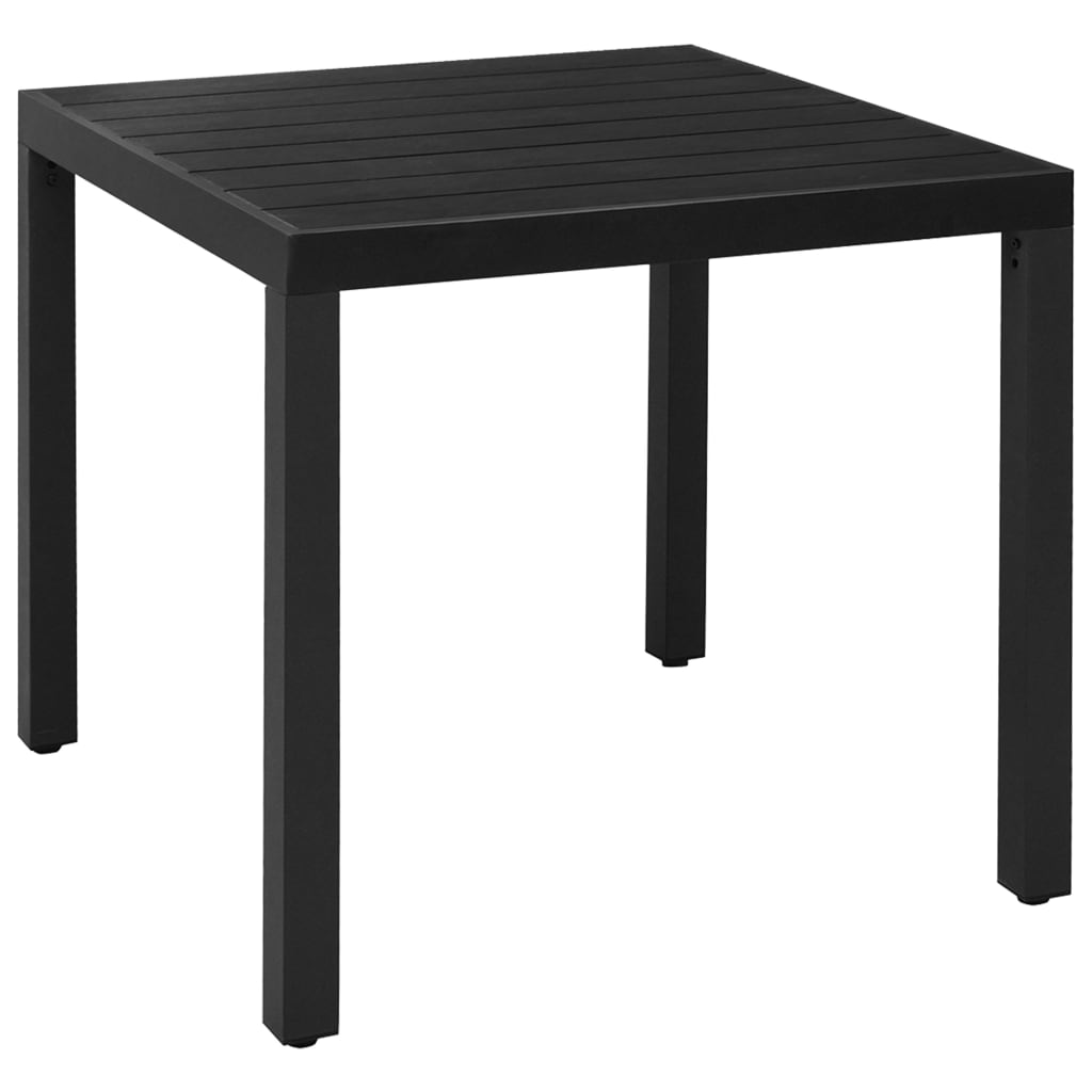 vidaXL Dining Set | Black, Brown | PE rattan, WPC, aluminium | Small