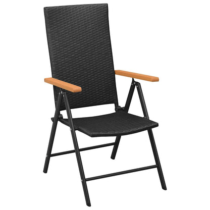 vidaXL 3 Piece Garden Dining Set Black and Brown
