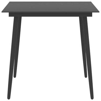 vidaXL Dining Set | Black and Brown | PE Rattan, WPC, Steel, Glass | Standard