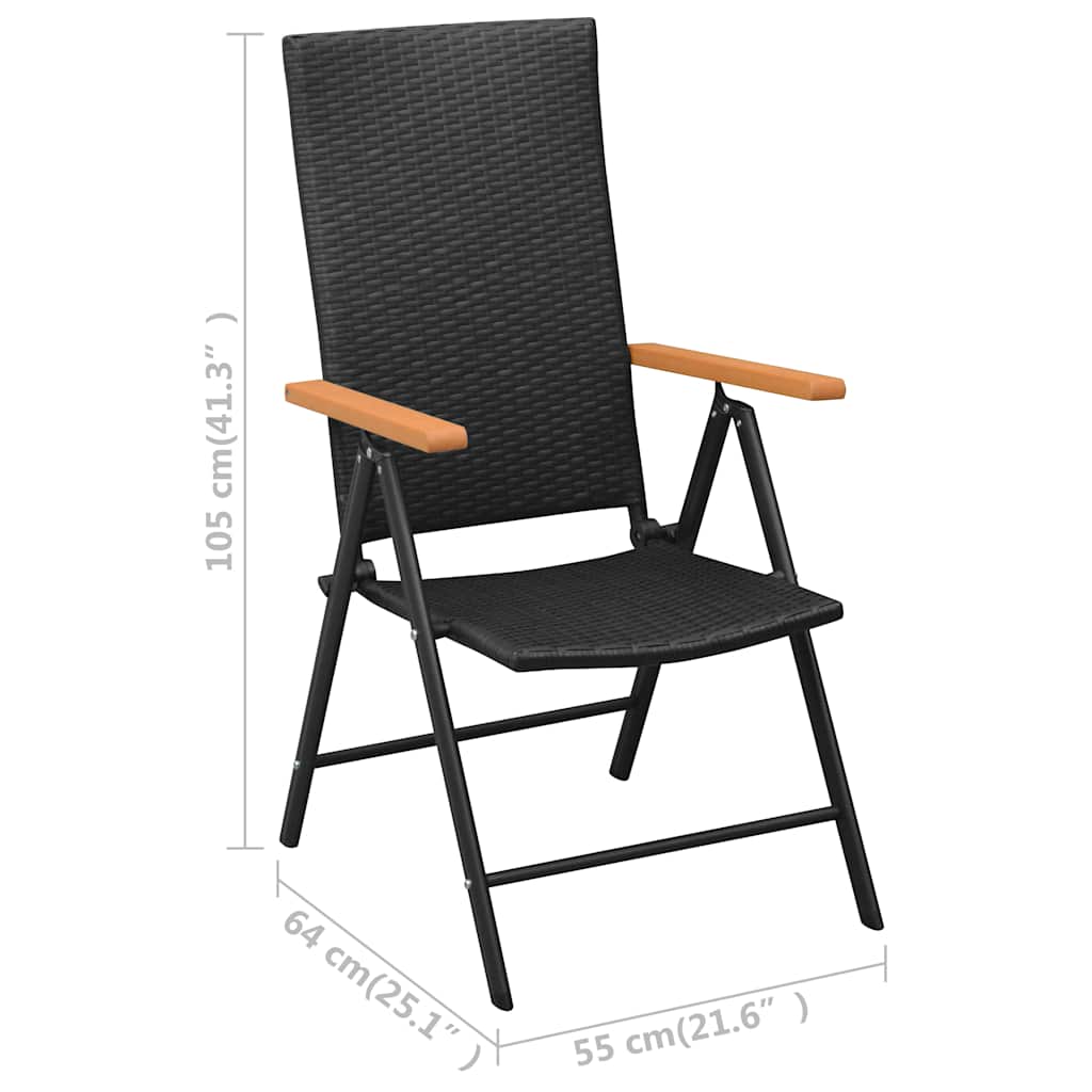 3060088 vidaXL 3 Piece Garden Dining Set Black and Brown (42798+313114)