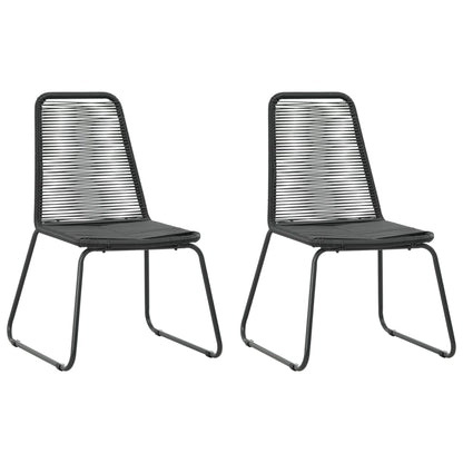 vidaXL 3 Piece Garden Dining Set PVC Rattan Black