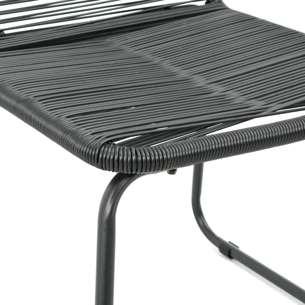 3060112 vidaXL 3 Piece Garden Dining Set PVC Rattan Black (44442+313114)