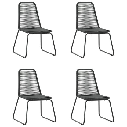 vidaXL Dining Set | Black | PVC Rattan, Powder-Coated Steel, Glass