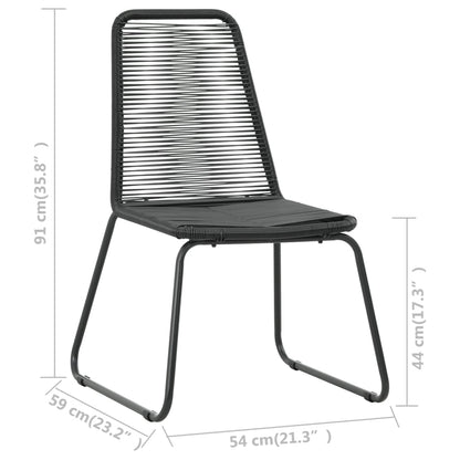vidaXL Dining Set | Black | PVC Rattan, Powder-Coated Steel, Glass