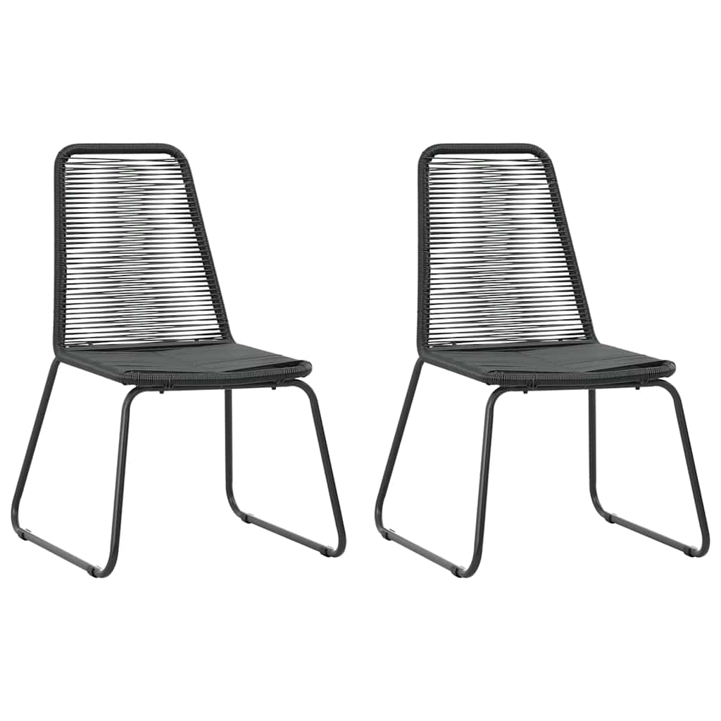3060118 vidaXL 3 Piece Garden Dining Set PVC Rattan Black (44442+42790)