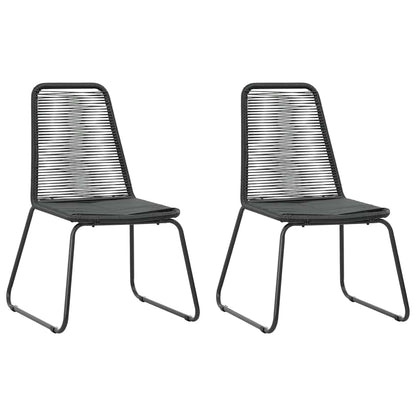3060118 vidaXL 3 Piece Garden Dining Set PVC Rattan Black (44442+42790)