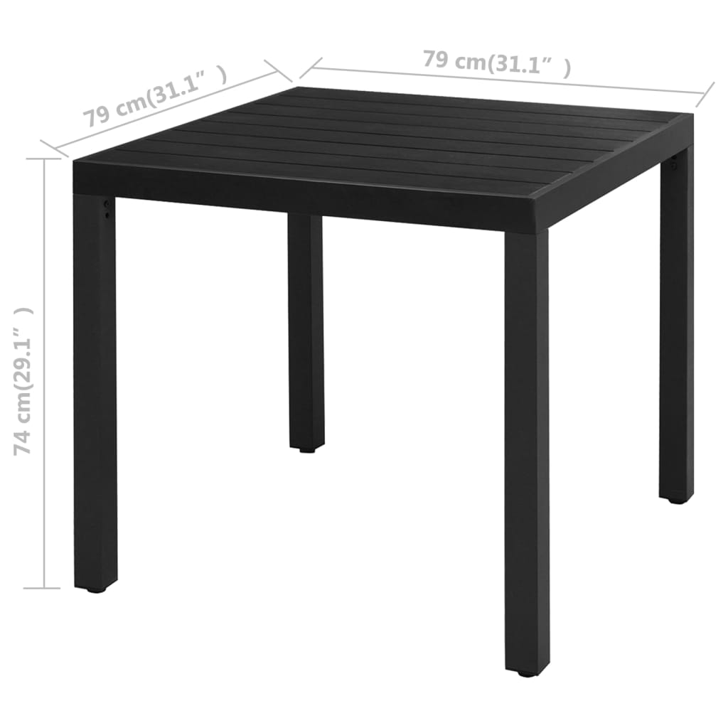 vidaXL Dining Set | Black | PVC Rattan, Steel, Aluminium, WPC | Lightweight