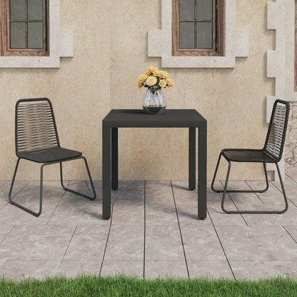 vidaXL Dining Set | Black | PVC Rattan, Steel, Aluminium, WPC | Lightweight