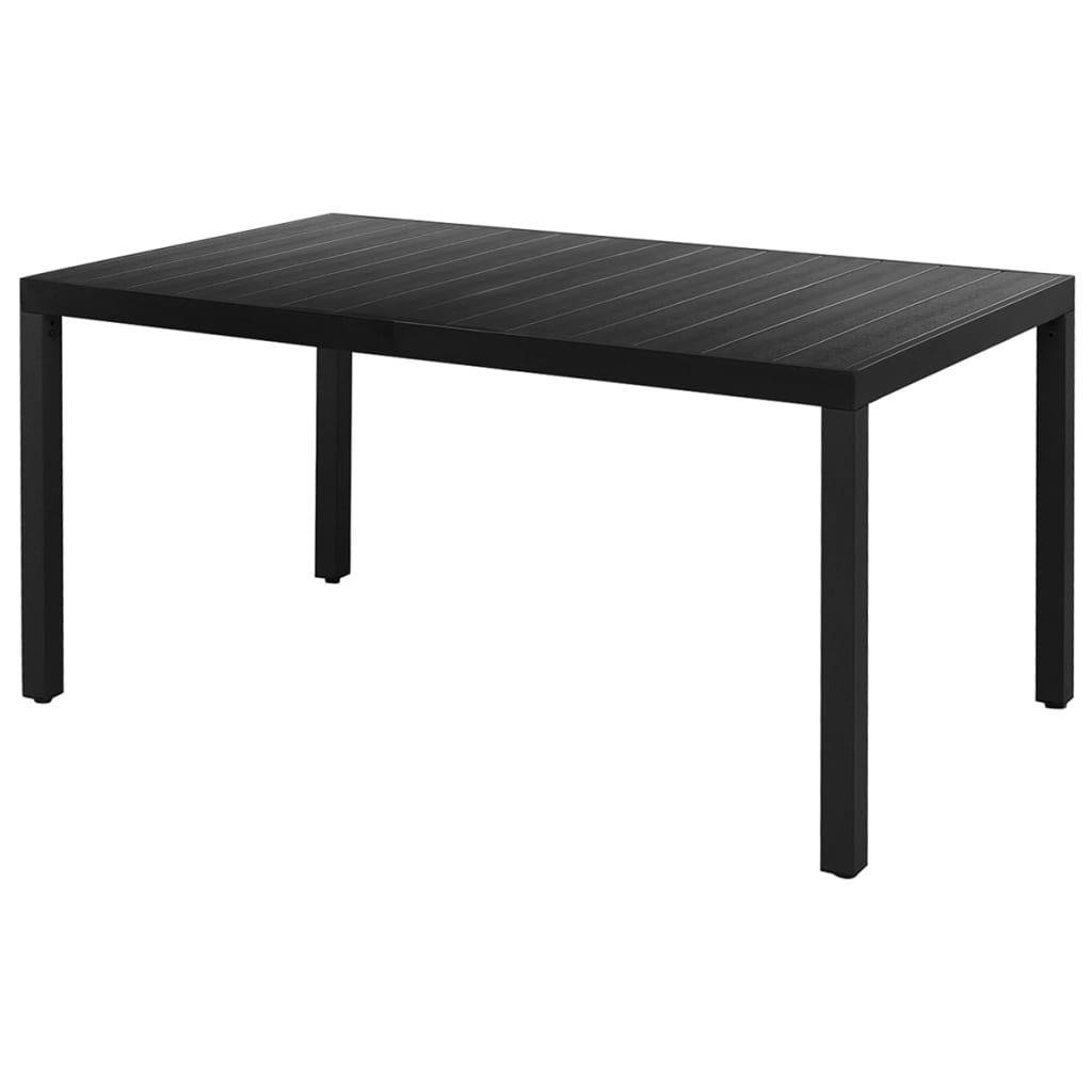 vidaXL Dining Set | Black | PVC Rattan, Powder-Coated Steel, Aluminium, WPC