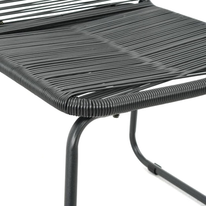 vidaXL Dining Set | Black | PVC Rattan, Aluminium, Powder-Coated Steel
