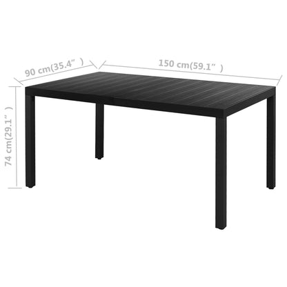 vidaXL Dining Set | Black | PVC Rattan, Aluminium, Powder-Coated Steel