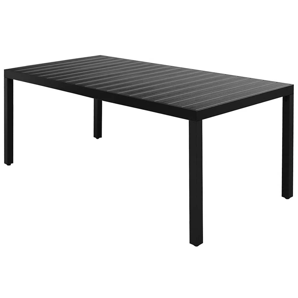 vidaXL Dining Set | Black | PVC rattan, powder-coated steel, aluminium, WPC
