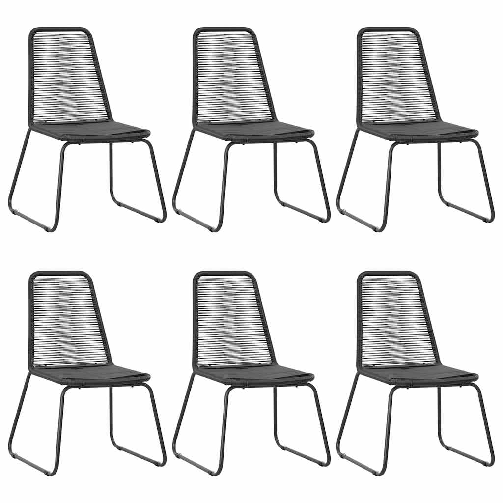 vidaXL Dining Set | Black | PVC rattan, powder-coated steel, aluminium, WPC