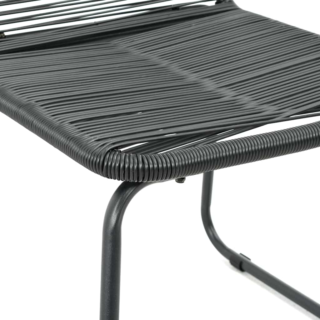 vidaXL Dining Set | Black | PVC rattan, powder-coated steel, aluminium, WPC