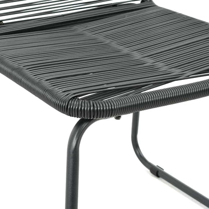 vidaXL Dining Set | Black | PVC rattan, powder-coated steel, aluminium, WPC