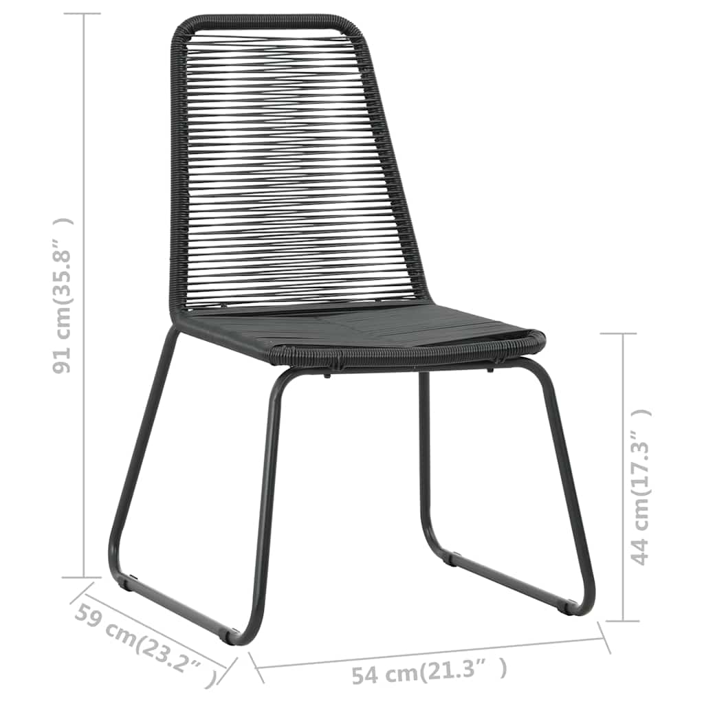 vidaXL Dining Set | Black | PVC rattan, powder-coated steel, aluminium, WPC