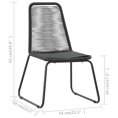 vidaXL Dining Set | Black | PVC rattan, powder-coated steel, aluminium, WPC