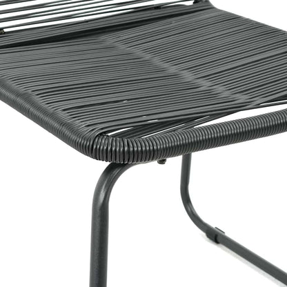 vidaXL 9 Piece Garden Dining Set PVC Rattan Black