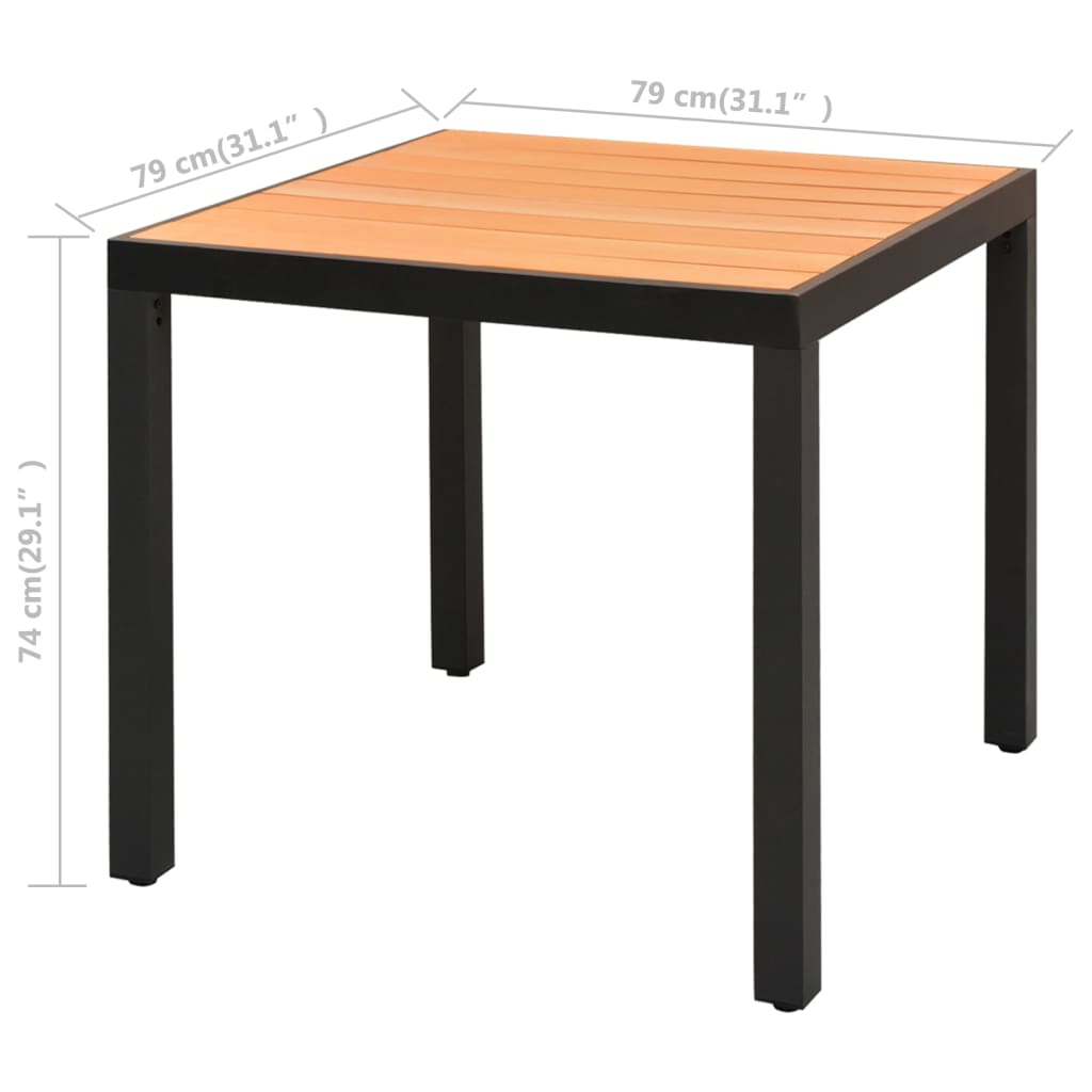 vidaXL Dining Set | Black and Brown | WPC, Aluminium, PVC Rattan, Steel