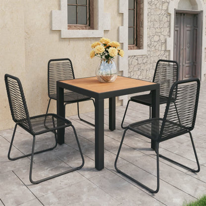 vidaXL Dining Set | Black and Brown | WPC, Aluminium, PVC Rattan, Steel