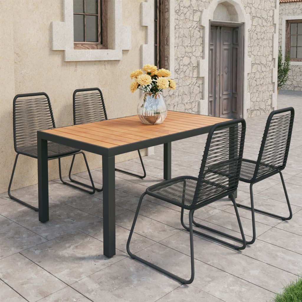 vidaXL Dining Set | Black and Brown